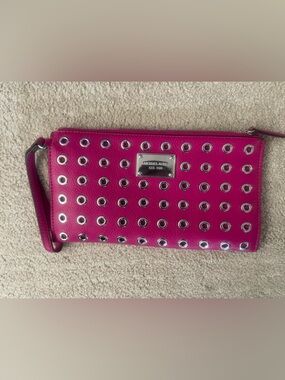 Michael Kors Fuchsia Jet Set Grommet Wristlet